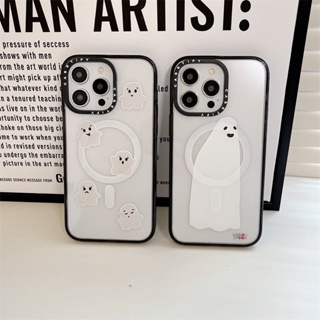 【Ghost】CASETIFY เคสป้องกันโทรศัพท์มือถืออะคริลิค แบบแม่เหล็ก ลายตัวอักษร สําหรับ iPhone 14 Pro MAX 11 12 13 Pro MAX 14 Plus