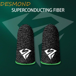 DESMOND 1 Pair Fingertip Cover Game Artifact Game Finger Covers Gaming Finger Sleeve Sweatproof Superconducting Electric Fibre Anti-slip Game Accessories Finger Gloves PUBG Mobile Games Thumb Gloves/Multicolor