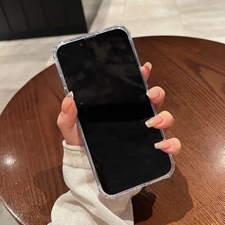 เคสใสกันกระแทก For iPhone 11 17 15 12 13 14 16 Pro Max 7 8 Plus XS Max XR tpu+PC เคสใสอะคริลิค แบบหนา ป้องกันเลนส์กล้อง