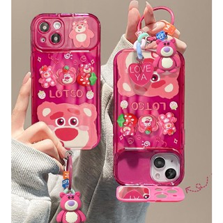 เคสโทรศัพท์มือถือ ซิลิโคนนุ่ม ใส ลายการ์ตูนหมี Lotso 3D สําหรับ IPhone 11 12 13 14 Pro MAX Plus Mini 6 S 7 8 Plus X XR XS MAX SE 2020 11Pro 12pro 13Pro