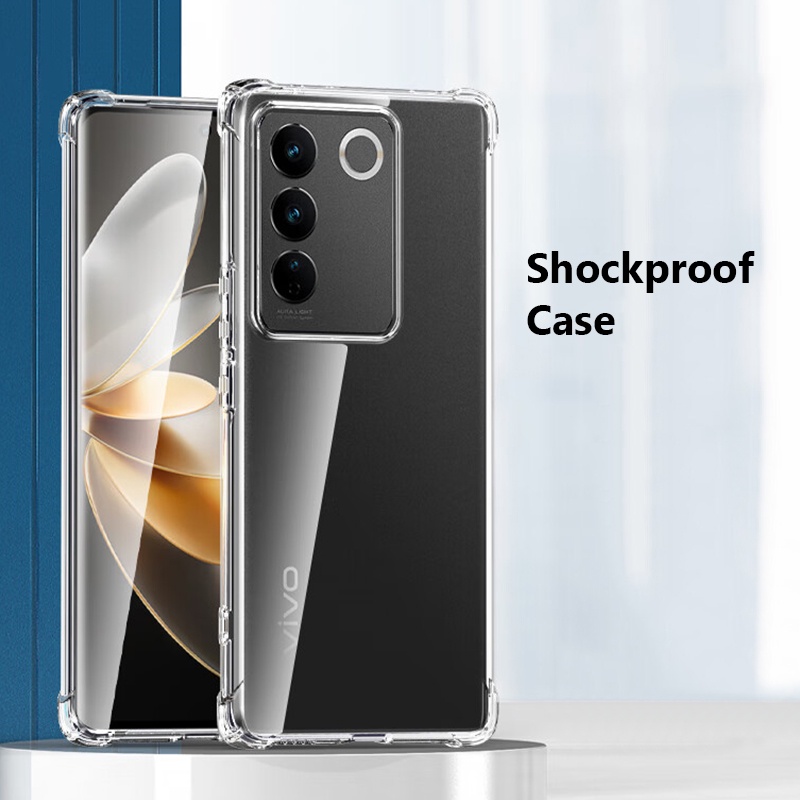 เคสโทรศัพท์ซิลิโคน TPU ใส แบบนิ่ม กันกระแทก สําหรับ vivo V27 V25 V23 S16 S15 T1 iQOO Z6 Pro V27Pro V