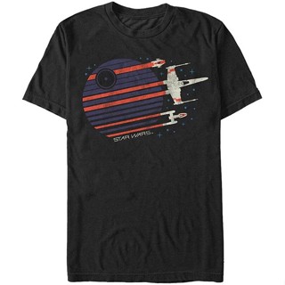 เสื้อยืดแขนสั้นเสื้อยืดคอวีผู้ชาย STAR WARS Mens Rebel Flyby Graphic T-Shirt t shirt men cottonTEES-5XL