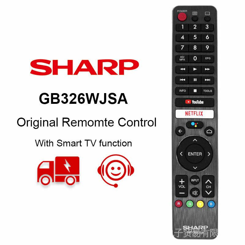 Sharp รีโมทคอนโทรล LCD TV gb326sa สําหรับ Sharp Netflix Aquos สมาร์ทเสียง 4t-c50bj3t 2t-c50bg1x 2t-c