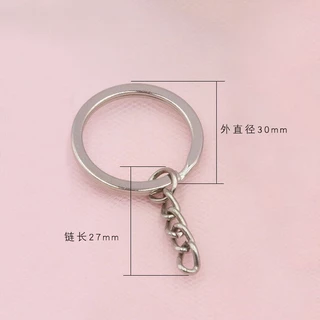 ((10 ชิ้น/แพ็ค) พวงกุญแจโลหะ พวงกุญแจสี่ส่วน พวงกุญแจ พร้อมโซ่ diy อุปกรณ์เครื่องประดับ