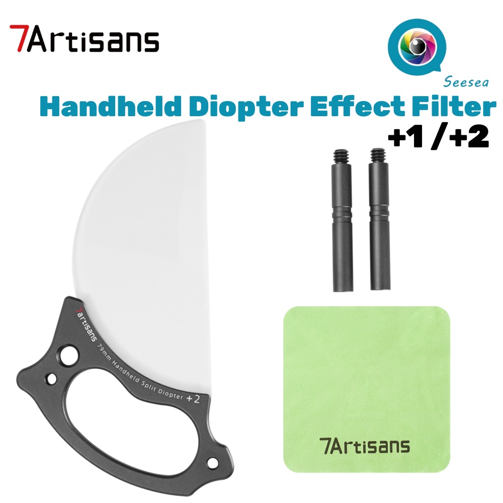 7Artisans Handheld Split Diopter เทคนิคพิเศษ FX Filter Prism 79mm +1 +2 Lens Filter กล้องอุปกรณ์เสริมการถ่ายภาพ DSLR
