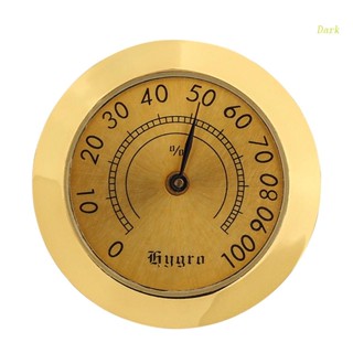 Dark Small Cigar Box Hygrometer 38mm Portable Round Metal Analog Hygrometers