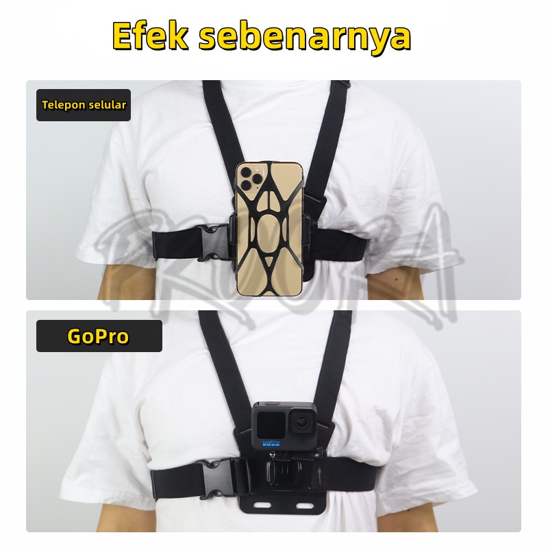 คลิปสายคล้องหน้าอก สำหรับ Camera GoPro Hero Chest Mount Strap สายรัดหน้าอกสำหรับโทรศัพท์มือถือ สายคาดหน้าอก สายรัดหน้าอก