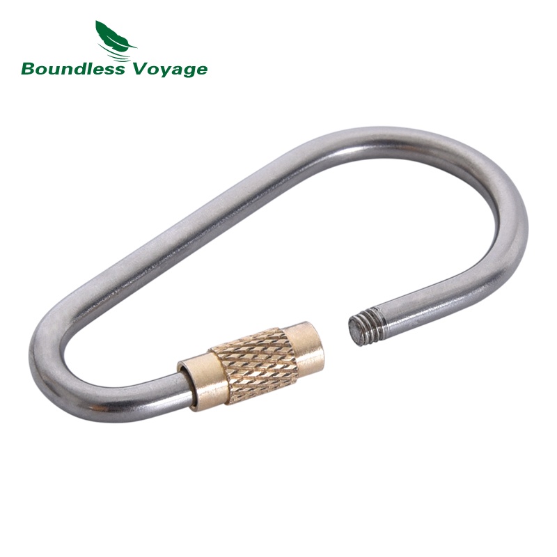 Boundless Voyage Titanium Carabiners หัวเข็มขัดกลางแจ้งพร้อมตัวล็อค Camping Hook อุปกรณ์ปีนเขา