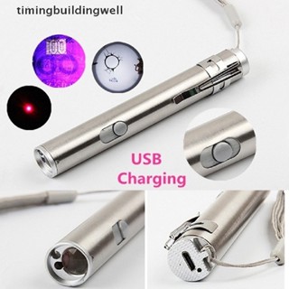 Twth 3 In1 ไฟฉายเลเซอร์ อะลูมิเนียมอัลลอย ขนาดเล็ก ชาร์จ USB QDD