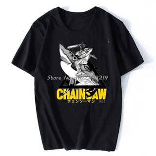 เสื้อยืดJapan Anime Chainsaw Man T Shirt Cool Creative Manga T-shirt Women Men Fashion Unisex  เสื้อยืดสีขาวผู้หญิง