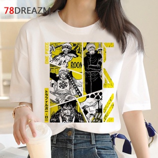 oversize T-shirt เสื้อยืดลําลอง พิมพ์ลาย trafalgar law ulzzang harajuku kawaii แฟชั่นฤดูร้อน สําหรับผู้ชาย S-5XL