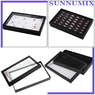 [Sunnimix] กล่องโชว์แหวน 36 ช่อง พร้อมฝาปิดใส สําหรับจี้