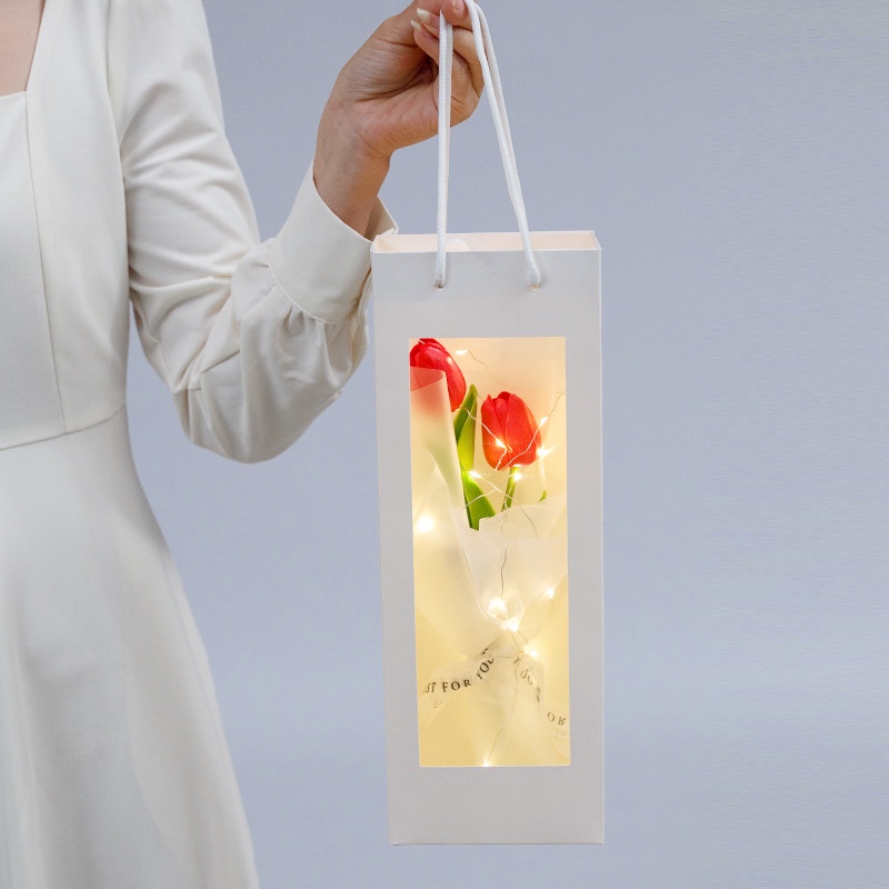 ช่อดอกทิวลิปประดิษฐ์ มีไฟ Led สําหรับตกแต่งบ้าน ของขวัญวันแม่ DIY