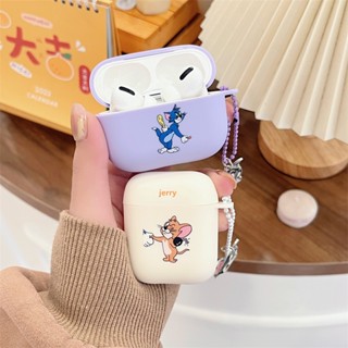 [Case Pro 2nd] เคส TPU นิ่ม เนื้อแมตต์ ลาย Tom and Jerry น่ารัก สําหรับ AirPods Pro Pro2 Gen1/2 3