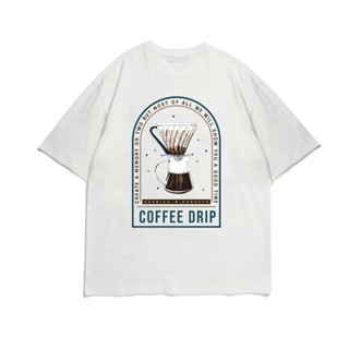 [S-5XL]เสื้อยืด Oversize sleeve unisex "Coffee Drip"