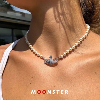 Westwood vivienne สร้อยคอโซ่ จี้ไข่มุก ราชินีแม่เสาร์ ดาวเสาร์ สําหรับผู้หญิง