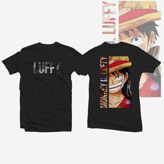 S-5XL เสื้อผ้าคู่รักชายหญิง เสื้อเชิ้ต เสื้อยืดเสื้ออนิเมะ One Piece Monkey D Luffy v2