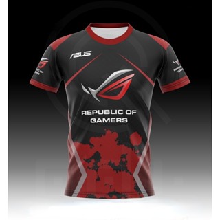เสื้อกีฬาแขนสั้น ลายทีม Asus Rog (สาธารณรัฐเกมเมอร์)