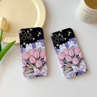 เคสโทรศัพท์มือถือ ลายดอกทิวลิป กระต่าย คุณภาพสูง สําหรับ Honor 30 80 70 60 50 Pro SE X30i X8