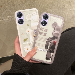 ใหม่ พร้อมส่ง เคสโทรศัพท์มือถือ ซิลิโคนนิ่ม แบบใส ลายหมี น่ารัก สําหรับ OPPO A58 4G A584G 2023