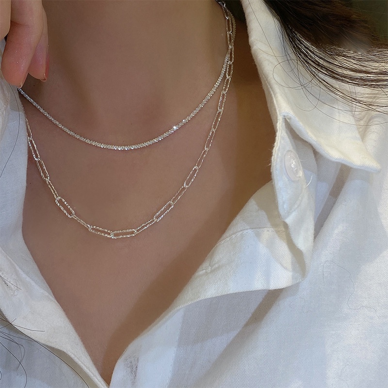 เครื่องประดับ สร้อยคอโชคเกอร์ สร้อยข้อมือเงิน Y2K จี้ผีเสื้อ ประดับคริสตัล เรียบง่าย แฟชั่นคู่รัก สําหรับผู้หญิง