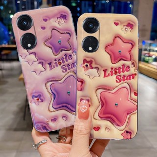 ใหม่ เคสโทรศัพท์มือถือแบบนิ่ม ลายดาวน่ารัก 3D แฟชั่น สําหรับ Oppo Reno 8T 5G Reno8T 4G A17 OppoA17K Reno8 T 5G