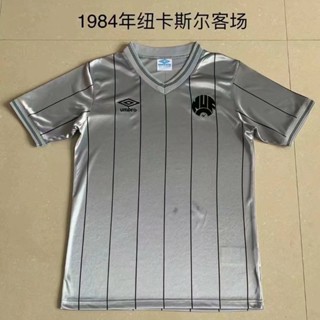 เสื้อกีฬาแขนสั้น ลายทีมชาติฟุตบอล Newcastle Away 1984 ชุดเยือน สีเทา สไตล์เรโทร ไซซ์ S - XXL
