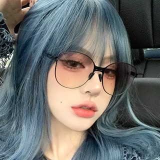 แว่นตากันแดด กรอบโลหะ ขนาดใหญ่ พับได้ แฟชั่นสําหรับผู้หญิง และผู้ชาย