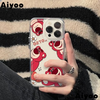 ✅ใหม่ เคสโทรศัพท์มือถือนิ่ม ลายดอกไม้ หมี สตรอเบอร์รี่ เรียบง่าย สําหรับ iPhone Apple 14promax 13 12 11 7 8plus SF2A