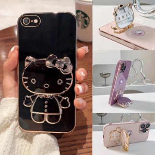 เคส Oppo A71 การ์ตูนอะนิเมะน่ารัก โต๊ะเครื่องแป้ง กระจก Hello Kitty เคสโทรศัพท์ พร้อมแผ่นโลหะ