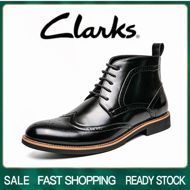 Clarks รองเท้าสําหรับชาย clarks ผู้ชายรองเท้าข้อเท้ารองเท้า High Cut รองเท้าหนังรองเท้าสําหรับชายรอง