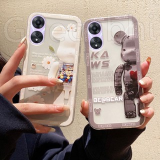 เคสโทรศัพท์ซิลิโคน ใส แบบนิ่ม ลายหมี สําหรับ OPPO A78 5G 2023 A78 5G