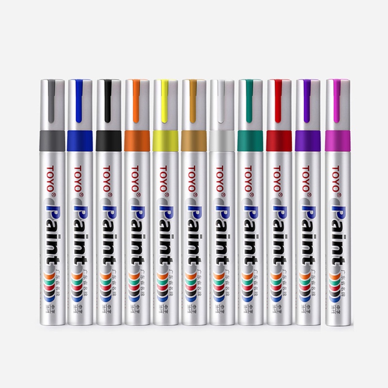 TOYO ปากกามาร์กเกอร์โลหะ 13 สีกันน้ํารถ Outline สี Tyre ยาง Tread CD โลหะถาวร Marker Grafti Oily Macador Caneta เครื่องเขียน