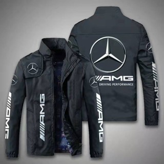 Mercedes AMG เสื้อแจ็กเก็ต เสื้อเบสบอล คอปกตั้ง ลายโลโก้ 4S สไตล์เกาหลี แฟชั่นฤดูใบไม้ผลิ สําหรับผู้ชาย 2022