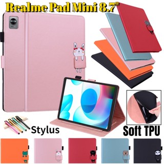 เคสหนัง ฝาพับแม่เหล็ก พร้อมช่องใส่บัตร สําหรับ Realme Pad Mini 8.7 นิ้ว