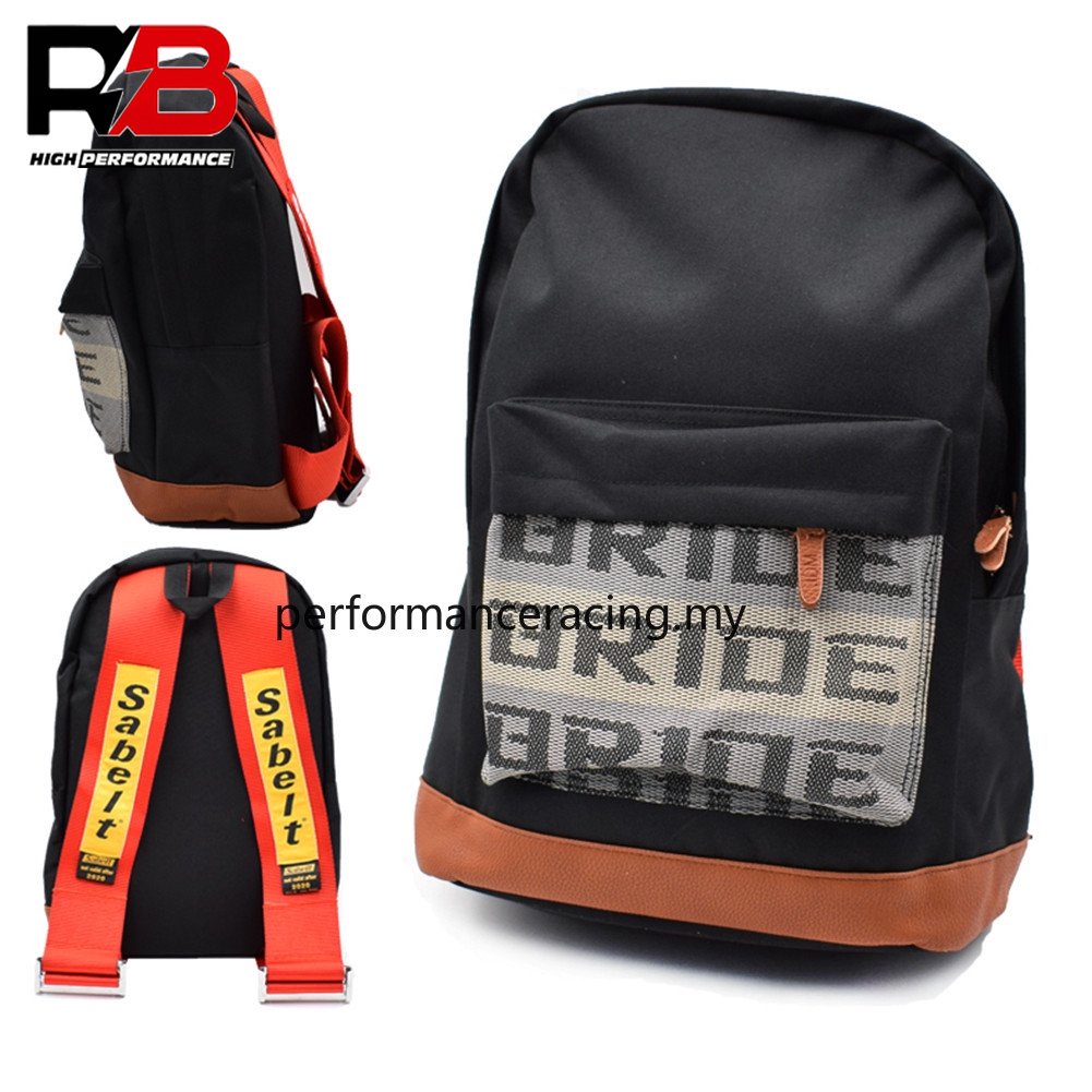 JDM Takata Sabelt Racing ผ้ากระเป๋าเป้สะพายหลังเข็มขัดนิรภัยผ้าผ้าใบกระเป๋าเป้สะพายหลังกระเป๋านักเรี