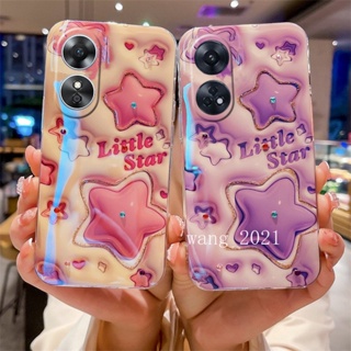 Handphone Casing for OPPO Reno8 T 8T Reno 8 T A78 5G 4G A17 A17k เคส Soft Case Creative 3D Stereo Effects Phone Case Shiny Stars Cartoon Protective Back Cover 2023 เคสโทรศัพท