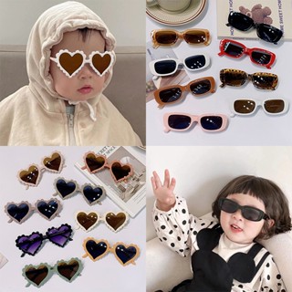 Yesbaby แว่นกันแดดแฟชั่น เด็กผู้หญิง สีพื้น น่ารัก ย้อนยุค แว่นกันแดด อเนกประสงค์