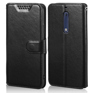 เคสโทรศัพท์หนัง PU แบบฝาพับ พร้อมช่องใส่บัตร สําหรับ Nokia 5 TA-1053 TA-1024