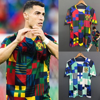 [พร้อมส่ง] เสื้อกีฬาแขนสั้น ลายทีมชาติฟุตบอลโปรตุเกส World Cup คุณภาพสูง ไซซ์ S-XXXL