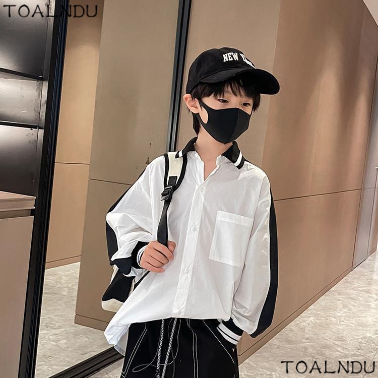 เสื้อเชิ้ตแขนยาว ผ้าฝ้ายแท้ น้ําหนักเบา เข้ากับทุกการแต่งกาย แฟชั่นฤดูใบไม้ผลิ และฤดูร้อน สําหรับเด็กผู้ชาย 2023 EEF