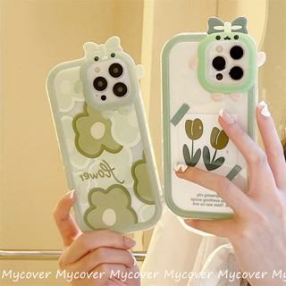 เคสโทรศัพท์มือถือ ซิลิโคนนิ่ม กันกระแทก ลายดอกไม้ ดอกทิวลิป สําหรับ iPhone 11 12 13 14 Pro Max X Xr Xs 8 7 6 Plus SE 2020