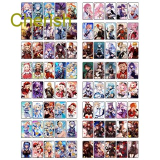 Cherish สติกเกอร์การ์ด Pvc กันน้ํา ลายการ์ตูนอนิเมะ Genshin Impact Card Diy สําหรับติดตกแต่งรถบัส นักเรียน 10 ชิ้น ต่อชุด