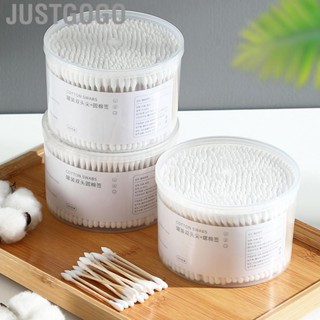 Justgogo 500Pcs Cotton Swab Double Ended Disposable Hygienic Cosmetic for Home