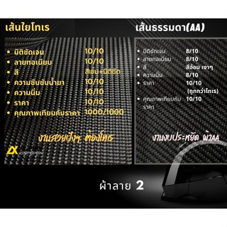 บูรทูธรถยนต์ ผ้าคาร์บอน 245 กรัม ลาย 2 50x50 cm เส้นใยโทเร  - Alpha ขนาดทดลอง