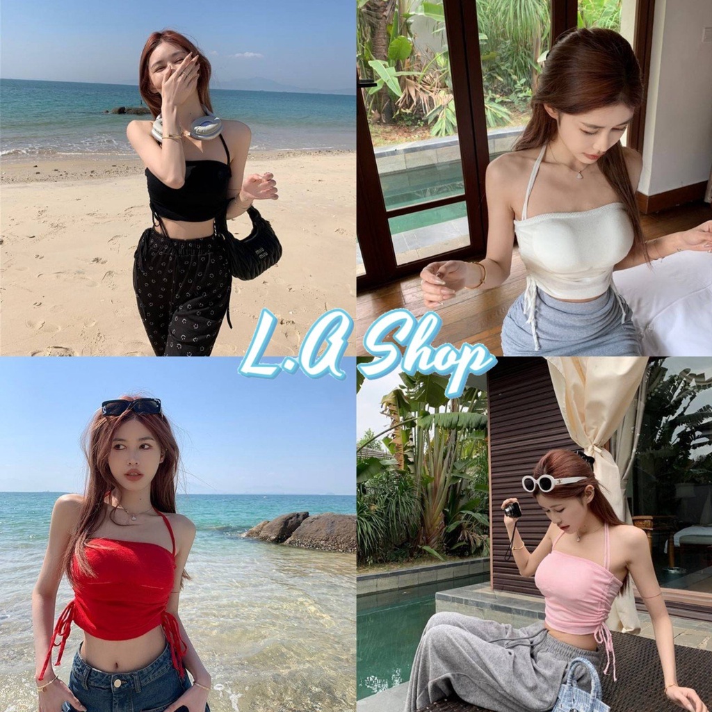 L.A Shop พร้อมส่ง  เสื้อคล้องคอไหมพรม แบบผูกคอ สายผูก2ข้างมี4สีน่ารัก "9A109/FY2064"