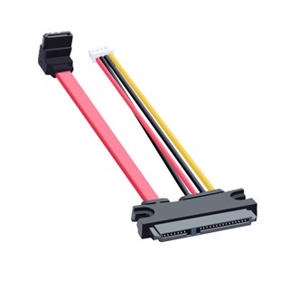 พาวเวอร์ซัพพลาย 4pin SATA Integrated Hard Disk Drive Data Cable 7Pin 15Pin SATA7P 90 องศา 0.15 เมตร