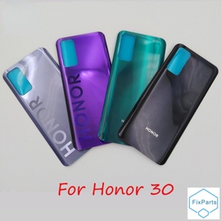 ฝาครอบแบตเตอรี่กระจกด้านหลัง พร้อมสติกเกอร์ สําหรับ Huawei Honor 30 Honor30 BMH-AN10