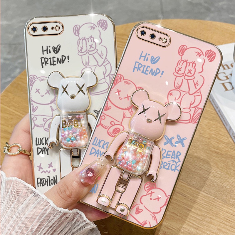 เคสไอโฟน iPhone 7 plus 8 plus 7 8 iPhone 6 6s 6 plus เคสโทรศัพท์ TPU 3D Candy violence bear Bracket เคสโทรศัพท์ บางเฉียบ เคลือบไฟฟ้า เคสนิ่ม กันกระแทก เคสโทรศัพท์