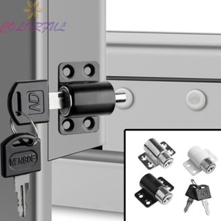 【COLORFUL】Sliding Door Lock Bolt Patio White/Silver/Black Aluminum Alloy Anti-Theft